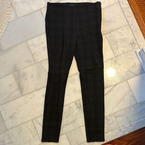 Ann Taylor Black Plaid Slim Fit Ankle Pant